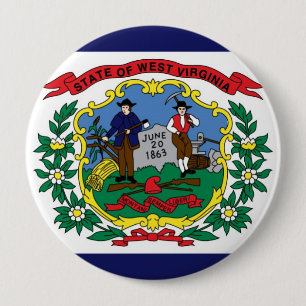 West Virginia State Flag Ronde Button 4,0 Cm