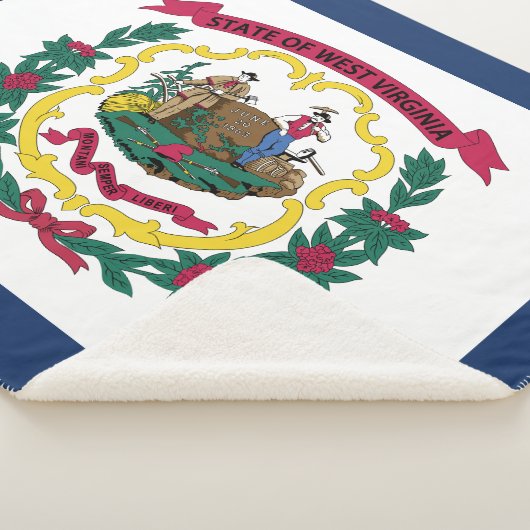 West Virginia State Flag Sherpa Deken (3/4)