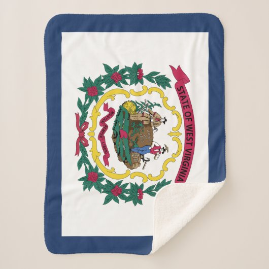 West Virginia State Flag Sherpa Deken (Voorkant)