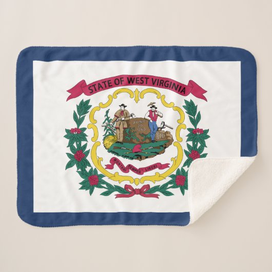 West Virginia State Flag Sherpa Deken (Voorkant (horizontaal))