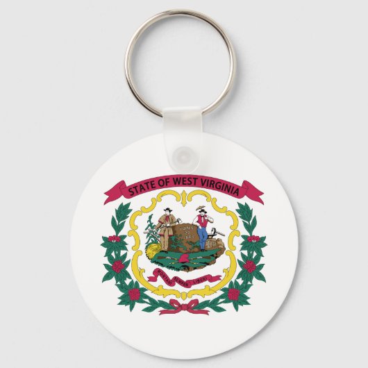 West Virginia State Flag Sleutelhanger (Voorkant)