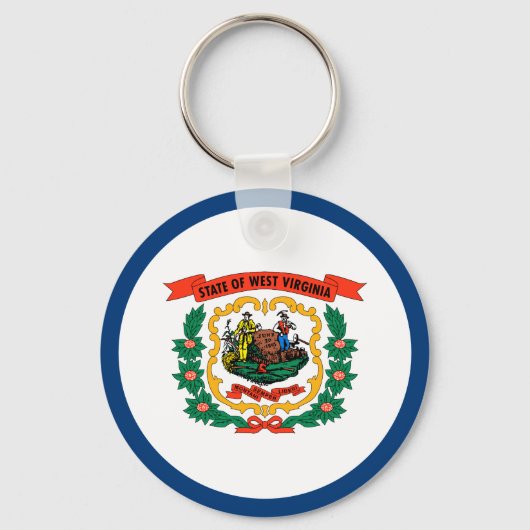 West Virginia State Flag Sleutelhanger (Voorkant)