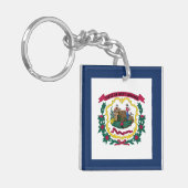 West Virginia State Flag Sleutelhanger (Voorkant Links)
