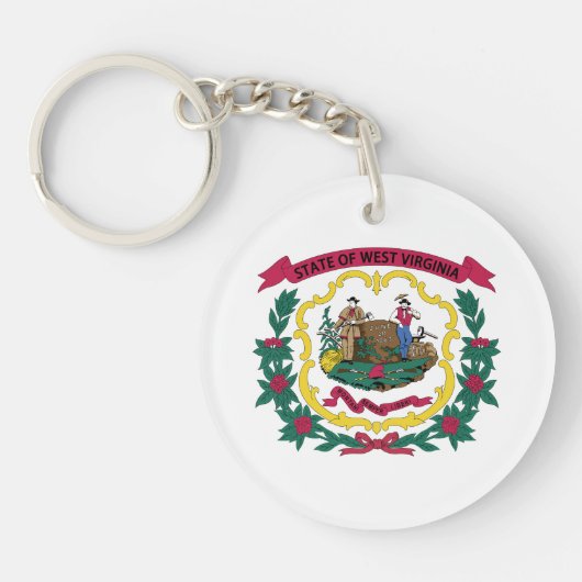West Virginia State Flag Sleutelhanger (Voorkant)