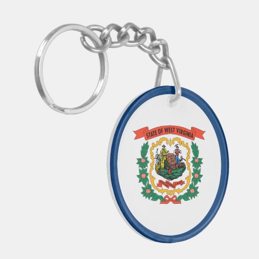West Virginia State Flag Sleutelhanger (Voorkant Links)