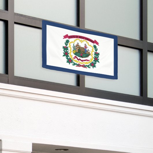 West Virginia State Flag Spandoek (Buitenkant Gebouw)
