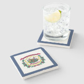 West Virginia State Flag Stenen Onderzetter (Zijkant)