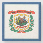 West Virginia State Flag Stenen Onderzetter (Voorkant)