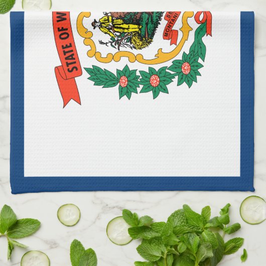 West Virginia State Flag Theedoek (Gevouwen)