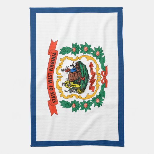 West Virginia State Flag Theedoek (Verticaal)