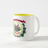 West Virginia State Flag Tweekleurige Koffiemok (Voorkant rechts)