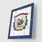 West Virginia State Flag Vierkante Klok (Hoek)