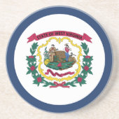 West Virginia State Flag Zandsteen Onderzetter (Voorkant)