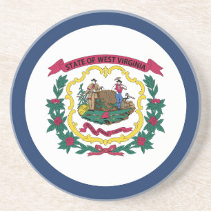 West Virginia State Flag Zandsteen Onderzetter
