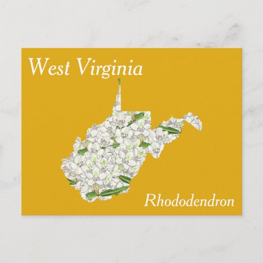 West Virginia State Flower Collage Map Briefkaart (Voorkant)