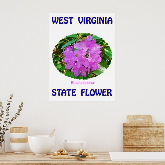 West Virginia State Flower, Rhododendron, Poster (Keuken)