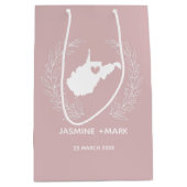 West Virginia State-kaart bruiloft  Medium Cadeauzakje (Voorkant)