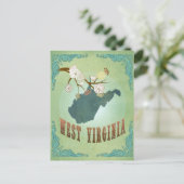 West Virginia State Kaart - Groen (Staand voorkant)