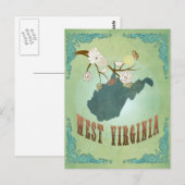 West Virginia State Kaart - Groen (Voorkant / Achterkant)