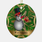 West-Virginia State-kerstversiering Keramisch Ornament (Links)