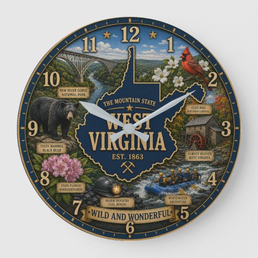 West Virginia State Mountain Appalachian Heritage Grote Klok (Voorkant)