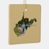 West Virginia State Photo insert and town name Keramisch Ornament (Rechts)