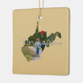 West Virginia State Photo insert and town name Keramisch Ornament (Links)