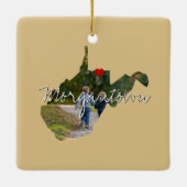 West Virginia State Photo insert and town name Keramisch Ornament (Achterkant)