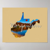 West Virginia State Photo insert and town name Poster (Voorkant)