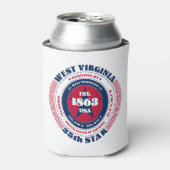 West Virginia State Pride Monogram Cooler (Blikje Voorkant)