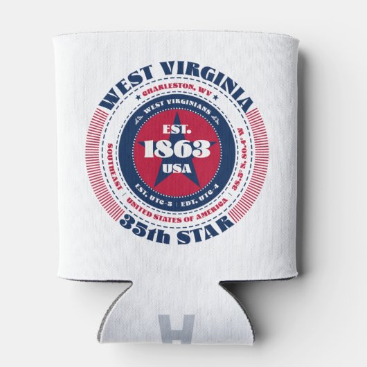 West Virginia State Pride Monogram Cooler (Achterkant)