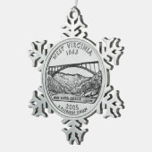 West Virginia State Quarter Tin Sneeuwvlok Ornament (Rechts)