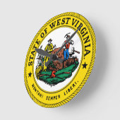 West Virginia State Seal Clock Ronde Klok (Hoek)