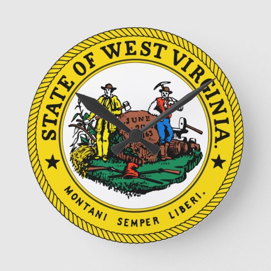 West Virginia State Seal Clock Ronde Klok (Voorkant)