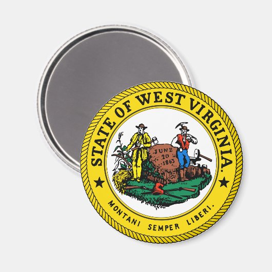 West Virginia State Seal Magnet (Voorkant / Achterkant)