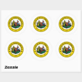 West Virginia State Seal Ronde Sticker (Vel)