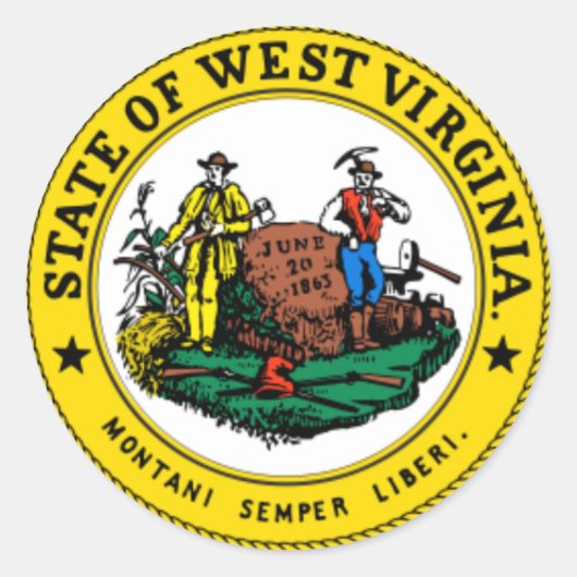 West Virginia State Seal Stickers (Voorkant)