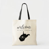 West Virginia State Silhouette Wedding Welcome Tote Bag (Voorkant)