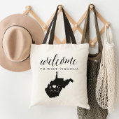 West Virginia State Silhouette Wedding Welcome Tote Bag