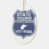 West Virginia State Trooper Protect and Serve Keramisch Ornament (Links)