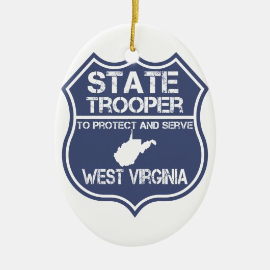 West Virginia State Trooper Protect and Serve Keramisch Ornament (Voorkant)