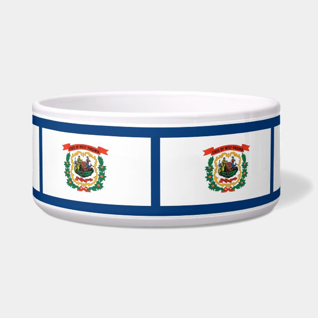 West Virginia State Vlag Pet Bowl Voerbakje (Voorkant)