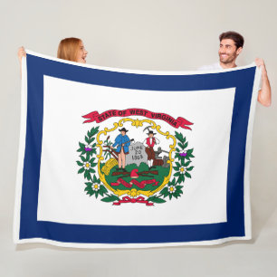 West Virginia State Vlag Print Patriottisch Fleece Deken