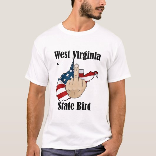 West Virginia state vogel t-shirt middelvinger (Voorkant)