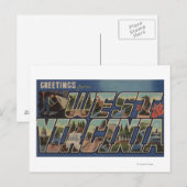 West-Virginia (steenkool-mijner) - Grote letterscè Briefkaart (Voorkant / Achterkant)