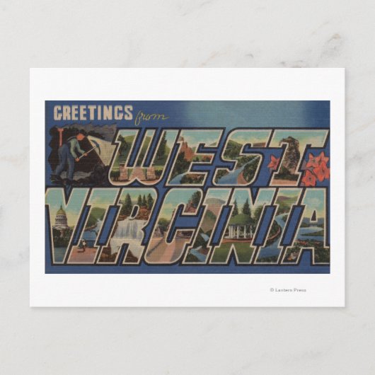 West-Virginia (steenkool-mijner) - Grote letterscè Briefkaart (Voorkant)