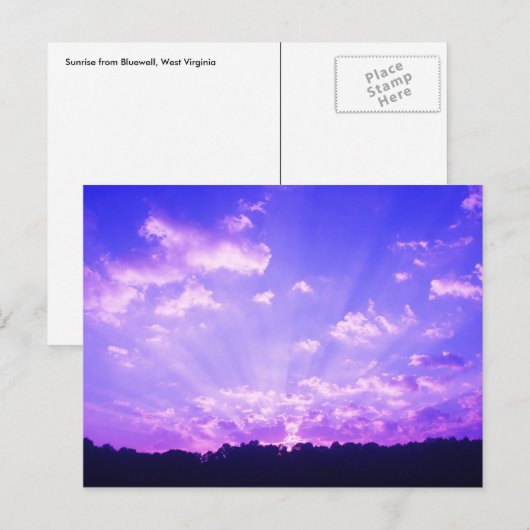 West Virginia Sunrise Paars Briefkaart (Voorkant / Achterkant)