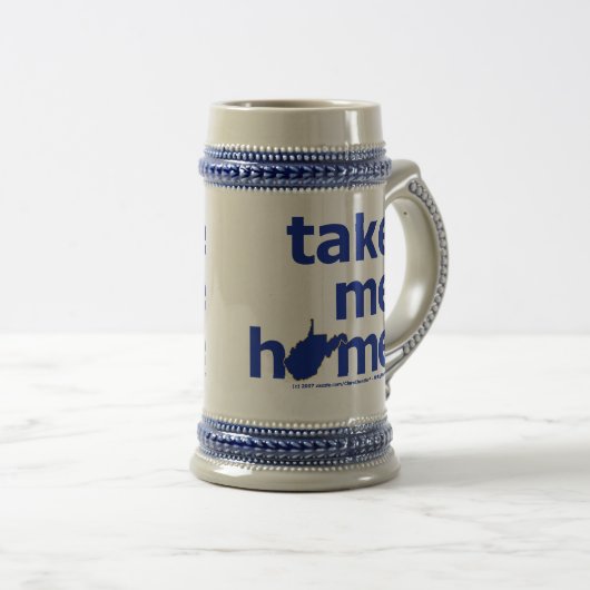 West Virginia Take Me Home Stein Bierpul (Voorkant rechts)