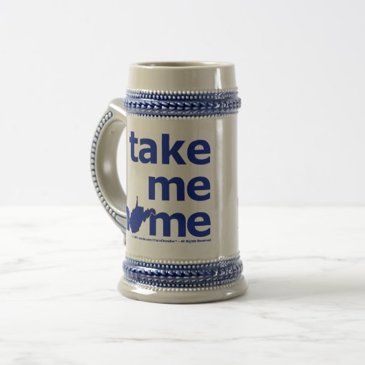 West Virginia Take Me Home Stein Bierpul (Voorkant links)