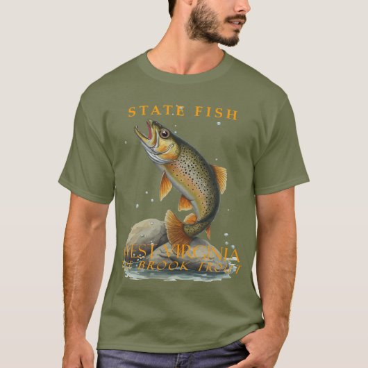 West Virginia-territorium vis de bronforel T-shirt (Voorkant)